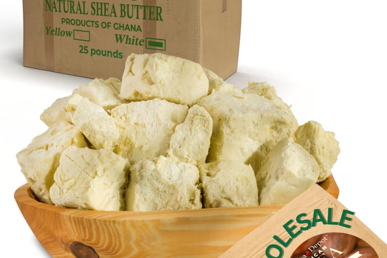 Botanical Name: Butyrospermum parkii IMPORTED From Ghana Pure Organic Premium Grade A Raw – Unrefined Shea Butter Packaged In a Food Deli-Container All Deli-Containers are sold by Volume. You are paying for the size of the actual container. If the butter gets stuck in the container, please leave it in a refrigerator until it gets chilled and becomes firm & solid. This way, you can get the butter out of the container nicely and cleanly. We Distribute Shea Butter in bulk in New Jersey. We also wholesale African Black Soap. Sold as Volume. This particular shea butter is not filtered. Shea butter is a skin superfood that comes from the seeds of the fruit of the Shea (Karite) tree and is naturally rich in vitamins A, E, and F.  Aroma Depot Shea Butter is 100% Unrefined with an oily, nutty, smoky scent.  DO NOT ORDER if you’re looking for odor-free shea butter.  It is normal to see small amounts of impurities and sediment (bits of plant fiber and husk).  Shea Butter Uses Shea butter is one of the most versatile natural beauty ingredients. It can be used in homemade lotion bars and original magnesium body butter to homemade lip balms and healing salves. Some uses for Shea Butter are: Natural skin moisturizer As a stretch mark salve to ward off stretch marks It can help reduce the appearance of under-eye bags and wrinkles. As a massage butter In velvety soft whipped body butter As a base for homemade deodorant In magnesium body butter As a natural baby-care product (alone) or an ingredient in baby-care recipes It is on the lips, homemade lip balms, or shimmer lip balm. To improve skin elasticity (some even say it helps with cellulite) On the hair or scalp (in a mixture with other natural ingredients) In homemade liquid creme foundation and makeup After sun or beach exposure to replenish skin As a natural cuticle cream On scars to naturally help collagen production Sold as Volume What Kind of Shea Butter is Best? Raw, Unrefined, Grade A Shea butter. Shea butter is for external topical use only. Ask a physician or dermatologist before using, especially with underlying skin conditions. Those with nut allergies should avoid or check with an allergist. "After pampering your skin with Raw African Shea Butter Yellow, consider complementing your routine with non-comedogenic oils like Aroma Depot's Virgin Coconut Oil or natural butters like Shea Butter, Cocoa Butter, Mango Butter, or Kokum Butter." Checkout NEW Aroma Depot Essential Oils. Did You know you can add essential oil to your shea butter? Essential Oils and Shea Butter What if you could simultaneously enjoy the soothing benefits of shea butter and the therapeutic qualities of essential oils? Adding a few drops of essential oils to shea butter can do wonders for your skin and health. What are the benefits of essential oils? Aromatic essential oils are pure steam-distilled fragrances. They possess strong therapeutic properties. Often, people smell eucalyptus when they are sick to relieve congestion. To come up with your healing blend, choose the essential oils that are good for different emotions: ANGER Sweet Orange ANXIETY Frankincense, Lavender DEPRESSION Lavender, Sweet Orange, Lemongrass, Eucalyptus IRRITABILITY Lavender STRESS Lavender COUGHS/COLD/BRONCHITIS Eucalyptus, Anise Star, Japanese Peppermint MUSCULAR ACHES AND PAINS Lemongrass, Eucalyptus INDIGESTION/STOMACHACHE Anise Star, Lemongrass INDIGESTION/STOMACHACHE Anise Star We also carry African Black Soap in Liquid, Paste, Powder, or Bars. Wholesale available What is Mancoshea? New – All in One Mancoshea is a blend of Cocoa, Mango, and Raw Shea Butter. They are blended into a rich solid texture with a fantastic cocoa butter scent. (This butter is not whipped nor has a soft texture to it. It has a firm texture). Cut a small piece, then rub it into the palm of your hands.   Raw SHEA BUTTER – helps heal scars, burns, bruises, and stretch marks prevention during pregnancy – Eczema – Reduces blemishes and scarring. Shea Butter prevents ashy skin, chapping, and skin rashes. COCOA BUTTER – All-Natural Skin Moisturizer with Intensive Healing Properties: To smooth scars, wrinkles, and other marks on the skin. MANGO BUTTER -Extra emollience for body butter, lotions, creams, hair products, soap making, and DIY Recipes. One solid piece. 50% Unrefined African Shea Nut Butter, 25% Natural Cocoa Butter 25% Mango Kernel Seed Butter. NO Animal Testing, Alcoholic Fragrances, Synthetic Chemicals, Sulfates, or Para-bans. All-Natural Vegan-Product from Ghana, USA, and India. African Shea Butter Origin: Ghana Cocoa Butter Origin: Ecuador Mango Butter Origin: India