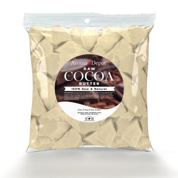 Natural Raw Cocoa Butter Today Deals Amazon's Choice Wholesale For Skin & Hair Packed in two Food-Grade Poly Bags Note: Depending on the location or weather where this butter is going, you might receive it in a liquid form. Botanical Name: Theobroma Cacao Highest-Quality IMPORTED From Ecuador Pure Raw Premium Grade A Raw - Unrefined Solid Blocks or Chunks FOOD-GRADE Natural Raw Cocoa Butter "Solid Hard Butter" Cocoa butter, also called theobroma oil, is a pale-yellow, edible fat extracted from the cocoa bean. It is used to make chocolate and some ointments, toiletries, and pharmaceuticals. Its melting point is just below human body temperature. 100% Virgin Prime Pressed This butter is very hard, it must be broken into small pieces to apply to the skin. If you looking for soft butter this is NOT for you. Cocoa Butter, also called Cacao Butter, is the cream-colored fat extracted from cacao seeds (cocoa beans) and adds flavor, scent, and smoothness to chocolate, cosmetics, tanning oil, soap, and soap multitude of topical lotions and creams. Cocoa Butter has been called the ultimate moisturizer and has been used to keep skin soft and supple for centuries. Smell: Natural rich chocolate aroma Color: Off-White to Golden. Smell: Natural rich chocolate aroma Extraction Method: Cold Pressed Storage: Stored in a cool dark place. Shelf life: 2-5 years when stored properly. Melts: At approximately 90 degrees Fahrenheit (35 degrees Celsius) Please Note: The cocoa butter may naturally feel hard and dry at room temperature. Premium Ecuadorian Cacao / Cocoa Butter from superior cocoa beans. Exquisite chocolate aroma and taste, traditionally found in fine cacao. This nature s sugar-free Cocoa Butter has a strong, raw chocolate flavor. Common Uses: body, hair, feet, hands, skin, face, eczema, psoriasis, stretch marks, acne, skincare, rashes, toner, dry skin, itchy scalp, itchy skin, Skin Hydrating, Sensitive Skin.