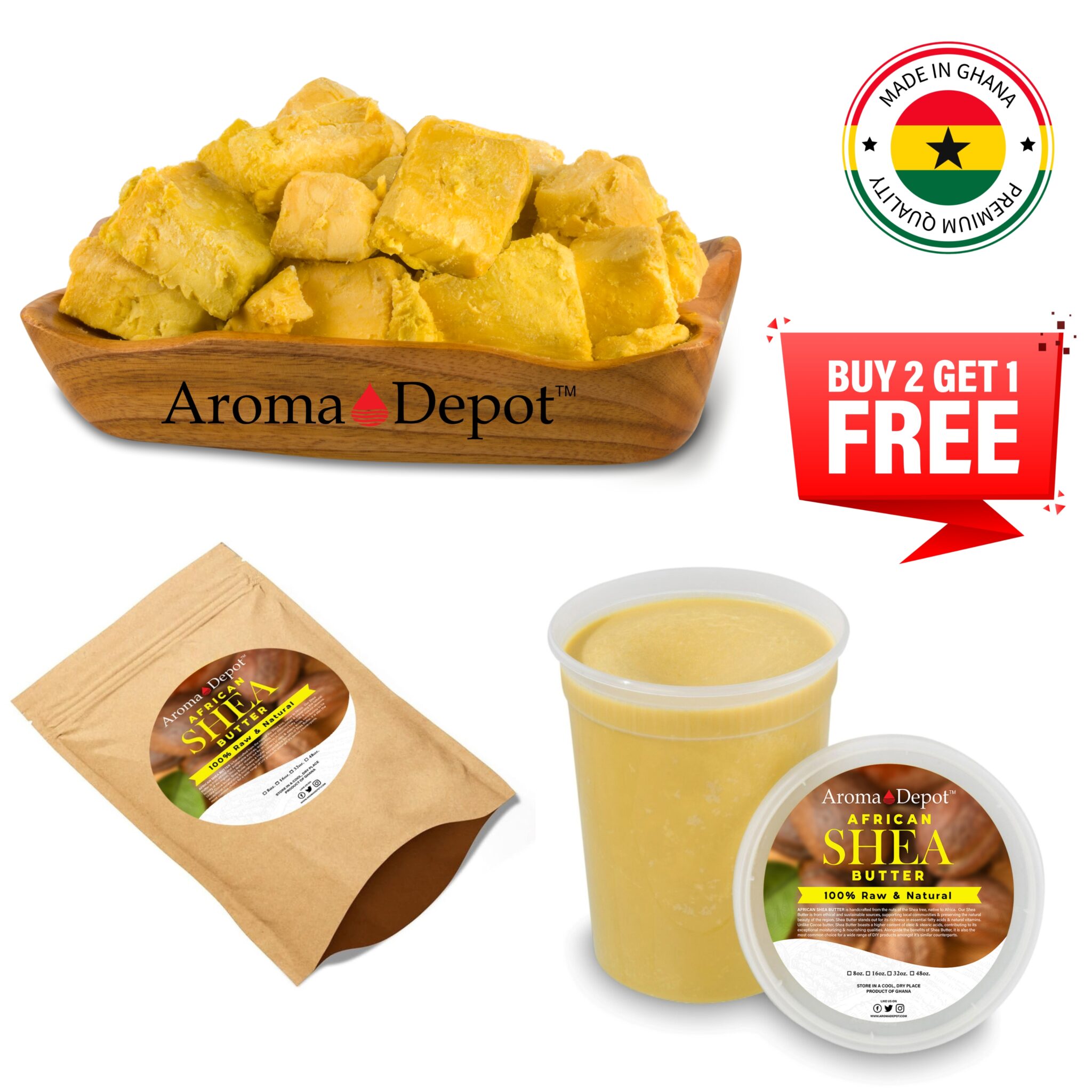 African Shea Butter Yellow Pure Natural Raw Unrefined. Wholesale