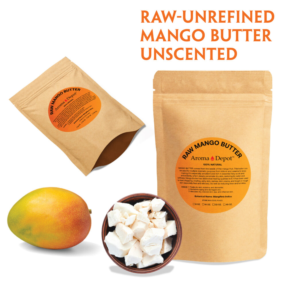 Natural Raw Mango Butter Unrefined. It helps with dry, cracked skin