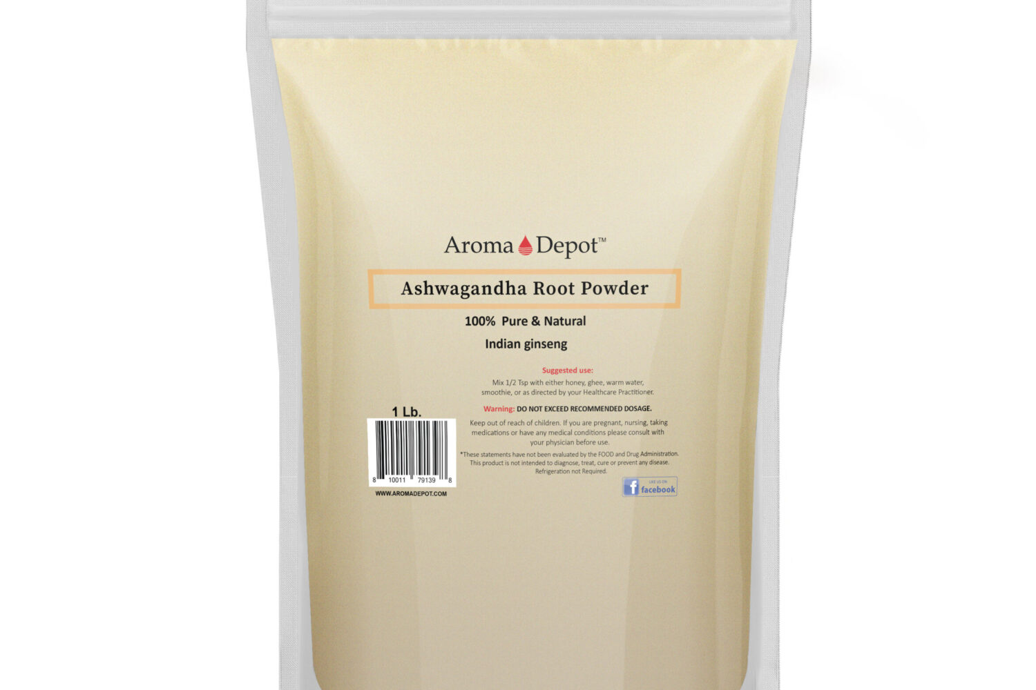 Ashwagandha Root Powder 1 lb. Pure Natural Raw Non-Gmo Indian ginseng