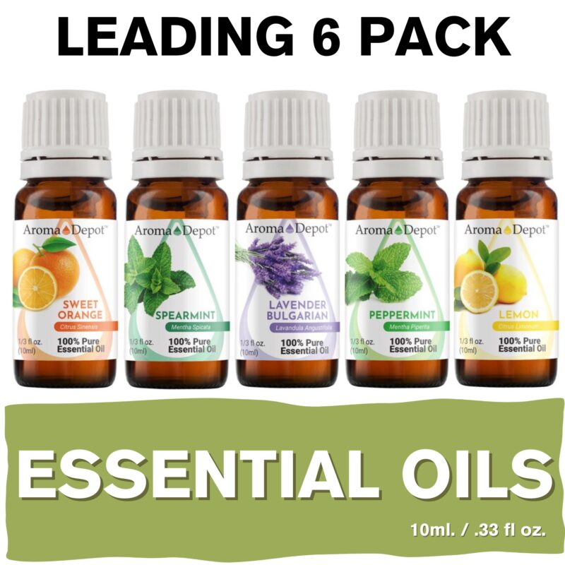 Essential Oil Set 6 - 10 ml. Aromatherapy Essential Oil Wholesale Aroma Depot Essential Oil Set 6 - 10 ml. 100% Pure Therapeutic Grade Buy 3, Get 1 FREE Over 15 Thousand Sold on eBay Essential Oil Set 6 - 10 ml. 100% Pure Therapeutic Grade Essential Oils Overview Aromas: Each essential oil boasts its own unique aroma, ranging from refreshing and invigorating to soothing and grounding. Blends With: These essential oils blend harmoniously with one another, offering endless possibilities for creating custom aromatic experiences. Common Uses: From promoting relaxation and emotional balance to supporting skin health and natural cleaning, essential oils offer a wide array of benefits for both mind and body. Usage Tips: Remember to dilute essential oils properly before use to prevent skin irritation. Always conduct a patch test beforehand, especially if you have sensitive skin. Additionally, consult with a healthcare professional before using essential oils, particularly if pregnant, nursing, or dealing with any medical concerns. Explore the world of essential oils and discover the power of nature's fragrant remedies! Our oils are crafted to the highest standards of purity and quality, ensuring they are 100% natural therapeutic grade and free from pesticides, carriers, or synthetic additives. However, it's crucial to understand that essential oils are potent concentrates that require careful handling. Leading organizations such as the International Federation of Aromatherapists and prominent aromatherapy associations advise against internal use of essential oils without proper guidance from a trained healthcare practitioner. While our oils are of the utmost quality, internal use should only be undertaken under the supervision of a qualified professional. It's important to note that the information provided on our site is for reference purposes only and should not replace advice from licensed healthcare professionals. Our products have not been evaluated by the FDA and are not intended to diagnose, treat, cure, or prevent any disease. We classify our essential oils as medical food grade, and we strongly advise against internal use unless directed by a healthcare provider and certified aromatherapist. Proper dosage and usage should only be determined by qualified professionals. We urge you to consult with your healthcare provider and certified aromatherapist before considering ingestion of any essential oils. Safety is paramount, so please keep essential oils out of reach of infants, children, and pets. Wholesale available
