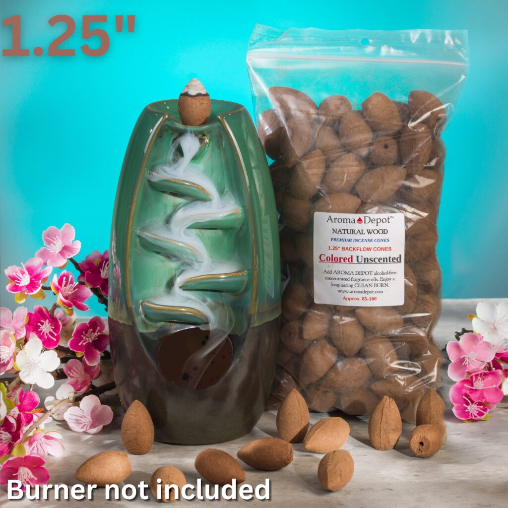 Incense Cones 1.25 inch Natural Oval Backflow Unscented