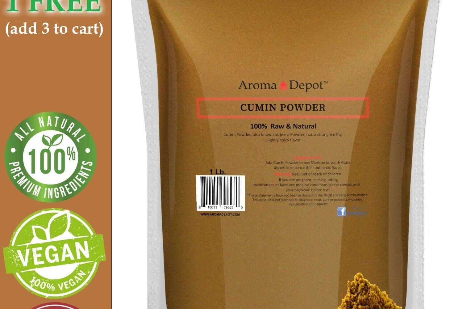 spice Ground Cumin Powder Cumin Powder 1 lb. Natural Ground Pure Spice Comino en Polvo