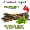 Natural Wild-crafted WHOLESALE Licorice Root Chew Sticks Bulk 100% Pure Natural Fresh Turkish Glycyrrhiza Glabra 100% Authentic Real LICORICE STICKS From Turkey. Wild-Crafted. 100% Naturally Grown. Choose from the drop-down menu Flavor or Weight! About This Item: Aroma Depot Peppermint Licorice Root Chew Sticks - 100% Natural Elevate your licorice experience with Aroma Depot's Peppermint Flavored Licorice Chew Sticks—an enticing blend of timeless licorice charm and invigorating peppermint freshness. Crafted to awaken the senses, these chew sticks offer a delightful fusion of tradition and minty delight. 100% Authentic Real LICORICE STICKS from Turkey. Wild-Crafted and Naturally Grown for purity. Available in various flavors or weights - choose your preference from the drop-down menu. Please note that the item is sold by volume, and each stick may vary in weight. Sourced from Turkey: Sourced directly from Turkey, our licorice root (Glycyrrhiza Glabra) ensures authenticity and quality. Elevate your snacking routine with the unique fusion of licorice goodness and Peppermint flavor. Latin Names: Glycyrrhiza glabra, Liquiritia Officinalis, Glycyrrhiza uralensis Common Names: Licorice Root, Licorice, Liquorice, Sweet Root, Gan Zao (Chinese Licorice), Mulethi Chew-Stick Experience: Anti-bacterial properties for dental health. Releases sweet sap for a pleasant mouth fragrance. Traditionally used to suppress hunger and nicotine cravings. Amazing Benefits: Since ancient times, appreciated for various qualities. Supports weight loss and body fat reduction. Promotes a healthy liver and prevents hair loss. Addresses chronic fatigue and maintains oral health. Acts as an internal sun-blocking agent. Note: Licorice Root chew sticks are not intended for medical use. Sold as a volume, each stick varies in weight. Consult a physician before regular use for personalized advice. Turkish Chew Sticks This revised overview aims to create a more immersive and enticing description for your Peppermint Flavored Licorice Root Chew Sticks, enhancing their appeal and potential for better search impressions. Disclaimers: These statements have not undergone evaluation by the FDA. This product is not designed to diagnose, treat, cure, or prevent any disease. Warning:  Exercise caution, especially if you have hypertension, as licorice has the potential to raise blood pressure. WHOLESALE