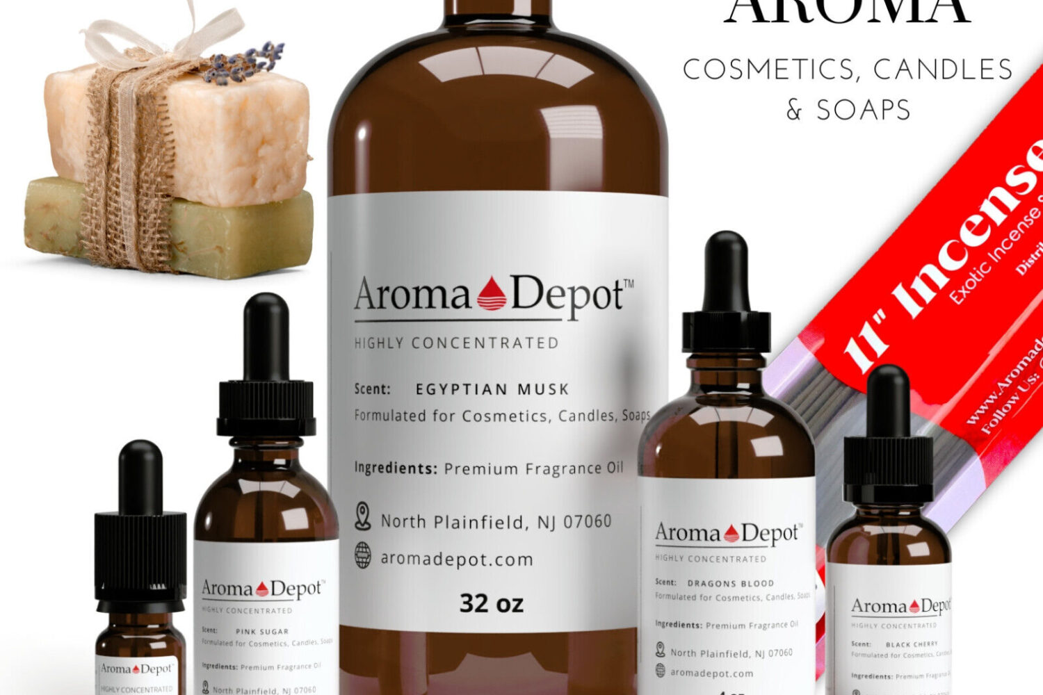 Fragrance oils for Candles Soap Making Bath Diffuser Burners Incense Scented Oil Wholesale Fragrance Oils UNCUT Phthalate-Free Wholesale Pricing Popular Fragrances Introducing our Fragrance Oils, meticulously designed to elevate your crafting experience. Bottles such as 10 ml., 1 oz, and 2 oz. comes complete with a dropper, seal, and a child-resistant cap for your peace of mind. Our 4 oz. dropper does not have a child-resistant cap. The 32 oz does not have a dropper nor a child-resistant cap option but boasts a well-tightened ribbed screw cap, ensuring secure containment as advertised. Unlock the essence of creativity as our fragrances infuse life into your candles, soaps, diffusers, and any other unscented projects you undertake. Maximize your value by ordering in multiples, guaranteeing the best bang for your buck. Crafted with care and attention to detail, our Fragrance Oils offer superior quality and enhanced storage capabilities compared to our plastic cylinder bottles. Housed in protective amber bottles, they safeguard the oil from direct sunlight, preserving the potency of the fragrance for a more concentrated scent experience. Experience the difference with our premium line, meticulously reformulated with soap and candle makers in mind. Perfect for an array of crafting endeavors, including soaps, candles, bath bombs, body products, wax projects, incense, DIY projects, and much more! Elevate your crafting journey with confidence and creativity with our premium Fragrance Oils today! If you're looking for gift ideas for special occasions like an anniversary, birthday, or Christmas, consider making handmade items with Aroma Depot apple or chocolate fragrances using soap-making supplies or candle-making materials. You can also use Aroma Depot essential oils or fragrance oils like lavender for a relaxing and soothing scent. To enhance the fragrance, use a burner or diffuser, and pair it with one of our baked goods scents such as Sugared Snickerdoodle Type for an extra special touch. These thoughtful and personalized gifts are sure to be appreciated by your loved ones 🌻 Candle Oils and Soap Making. Phthalate Free Fragrance✨ What are the Flash Points for this oil❓ • Please message us directly for the flash points as it may take 1-3 business days to retrieve due to us collecting inventory. This product is a skin contact product, returns are not accepted for health and hygiene reasons. Disclaimer: Our Body oils are compared to the aroma names listed on Bottles, and it’s a mere guide. For experimental Use only in Manufacturing, Not a finished product. (Aroma Depot) is not affiliated with any of these marks, Brands, and its owner in any manner. In NO circumstances should it be mistaken for the actual high street brand. TRADEMARKS and COPYRIGHTS are properties of their respective manufacturers and designers. These versions are not too confused with the originals. Aroma Depot, Inc. has no affiliation with the manufacturers/designers mentioned. Please note this is our formulated body oil with its characteristics and quality. We comply with the U.S.A. Federal Trade Commission's statement of policy REGARDING COMPARATIVE ADVERTISING.