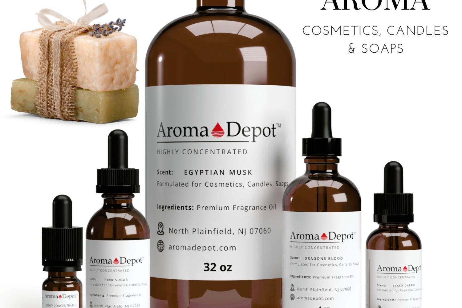 Fragrance oils for Candles Soap Making Bath Diffuser Burners Incense Scented Oil Wholesale Fragrance Oils UNCUT Phthalate-Free Wholesale Pricing Popular Fragrances Introducing our Fragrance Oils, meticulously designed to elevate your crafting experience. Bottles such as 10 ml., 1 oz, and 2 oz. comes complete with a dropper, seal, and a child-resistant cap for your peace of mind. Our 4 oz. dropper does not have a child-resistant cap. The 32 oz does not have a dropper nor a child-resistant cap option but boasts a well-tightened ribbed screw cap, ensuring secure containment as advertised. Unlock the essence of creativity as our fragrances infuse life into your candles, soaps, diffusers, and any other unscented projects you undertake. Maximize your value by ordering in multiples, guaranteeing the best bang for your buck. Crafted with care and attention to detail, our Fragrance Oils offer superior quality and enhanced storage capabilities compared to our plastic cylinder bottles. Housed in protective amber bottles, they safeguard the oil from direct sunlight, preserving the potency of the fragrance for a more concentrated scent experience. Experience the difference with our premium line, meticulously reformulated with soap and candle makers in mind. Perfect for an array of crafting endeavors, including soaps, candles, bath bombs, body products, wax projects, incense, DIY projects, and much more! Elevate your crafting journey with confidence and creativity with our premium Fragrance Oils today! If you're looking for gift ideas for special occasions like an anniversary, birthday, or Christmas, consider making handmade items with Aroma Depot apple or chocolate fragrances using soap-making supplies or candle-making materials. You can also use Aroma Depot essential oils or fragrance oils like lavender for a relaxing and soothing scent. To enhance the fragrance, use a burner or diffuser, and pair it with one of our baked goods scents such as Sugared Snickerdoodle Type for an extra special touch. These thoughtful and personalized gifts are sure to be appreciated by your loved ones 🌻 Candle Oils and Soap Making. Phthalate Free Fragrance✨ What are the Flash Points for this oil❓ • Please message us directly for the flash points as it may take 1-3 business days to retrieve due to us collecting inventory. This product is a skin contact product, returns are not accepted for health and hygiene reasons. Disclaimer: Our Body oils are compared to the aroma names listed on Bottles, and it’s a mere guide. For experimental Use only in Manufacturing, Not a finished product. (Aroma Depot) is not affiliated with any of these marks, Brands, and its owner in any manner. In NO circumstances should it be mistaken for the actual high street brand. TRADEMARKS and COPYRIGHTS are properties of their respective manufacturers and designers. These versions are not too confused with the originals. Aroma Depot, Inc. has no affiliation with the manufacturers/designers mentioned. Please note this is our formulated body oil with its characteristics and quality. We comply with the U.S.A. Federal Trade Commission's statement of policy REGARDING COMPARATIVE ADVERTISING.